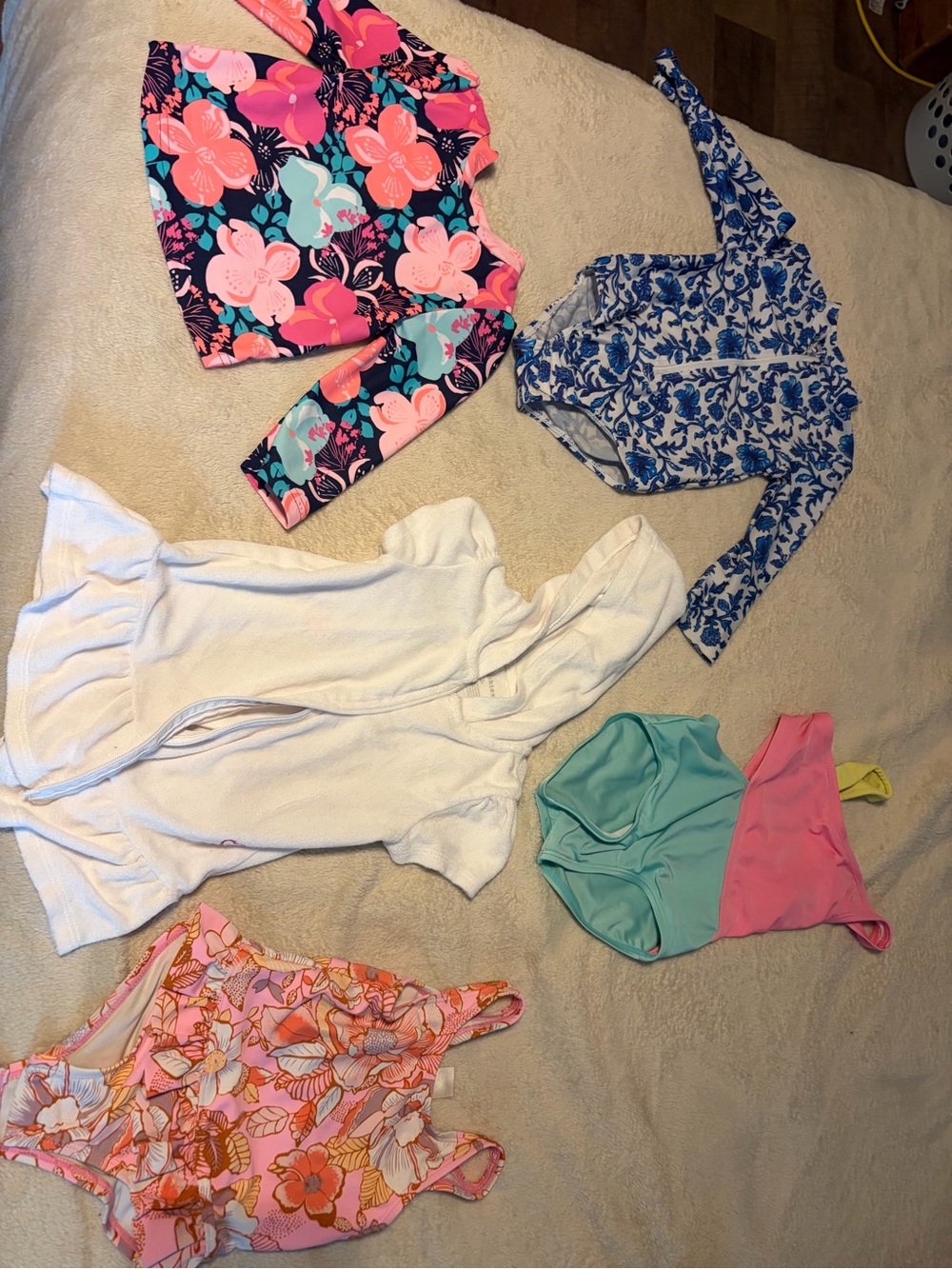 Baby girl Mixed Swimwear Lot - Floral Rash Guards & One-Piece Swimsuits